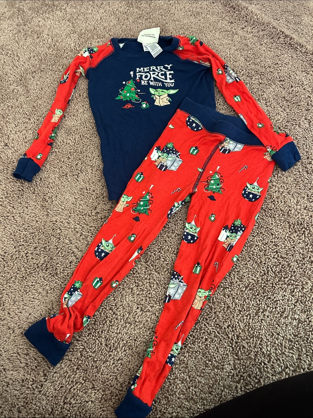 Star Wars Kids Navy and Red 'Merry Force Be With You' Pajama Set